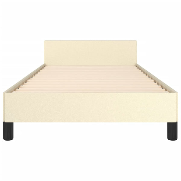 vidaXL Bed Frame with Headboard Cream 80x200 cm Faux Leather