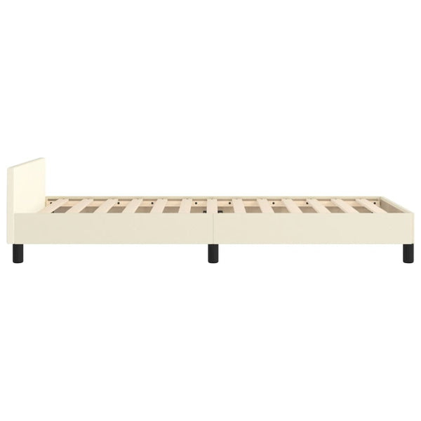 vidaXL Bed Frame with Headboard Cream 80x200 cm Faux Leather