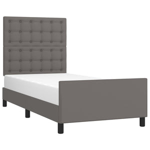 vidaXL Bed Frame with Headboard Grey 80x200 cm Faux Leather