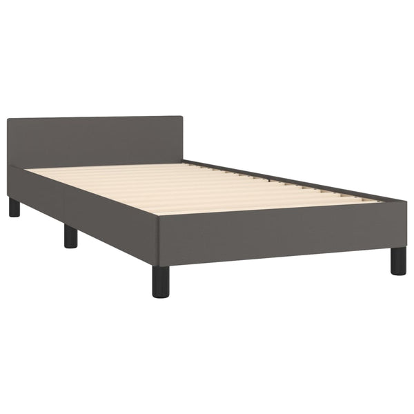 vidaXL Bed Frame with Headboard Grey 80x200 cm Faux Leather