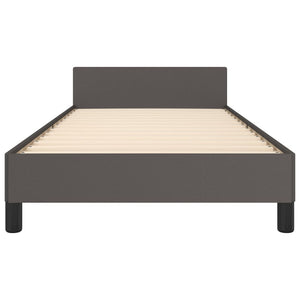 vidaXL Bed Frame with Headboard Grey 80x200 cm Faux Leather