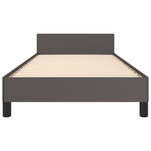 vidaXL Bed Frame with Headboard Grey 80x200 cm Faux Leather