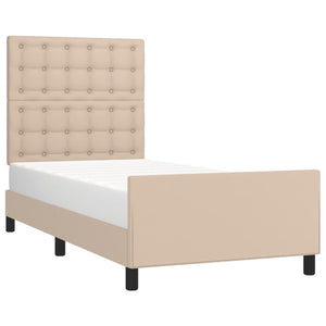 vidaXL Bed Frame with Headboard Cappuccino Brown 80x200 cm Faux Leather
