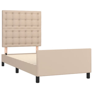vidaXL Bed Frame with Headboard Cappuccino Brown 80x200 cm Faux Leather