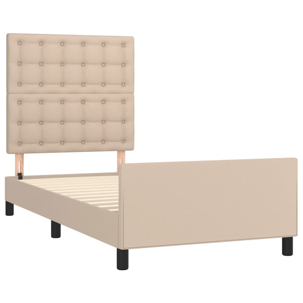 vidaXL Bed Frame with Headboard Cappuccino Brown 80x200 cm Faux Leather