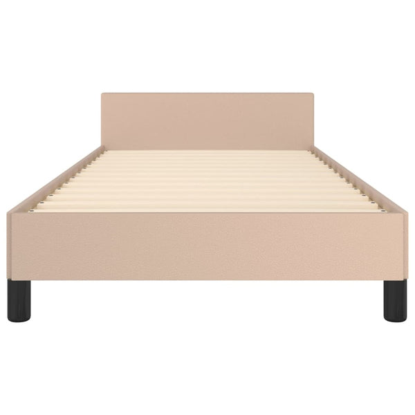 vidaXL Bed Frame with Headboard Cappuccino Brown 80x200 cm Faux Leather