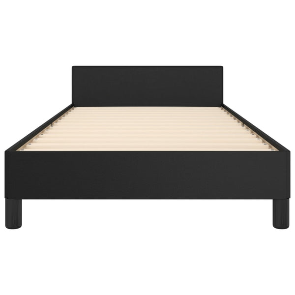 vidaXL Bed Frame with Headboard Black 90x190 cm Faux Leather