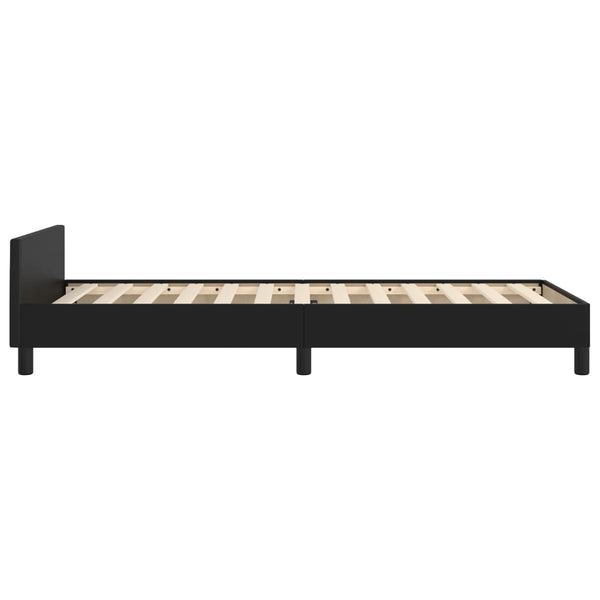 vidaXL Bed Frame with Headboard Black 90x190 cm Faux Leather