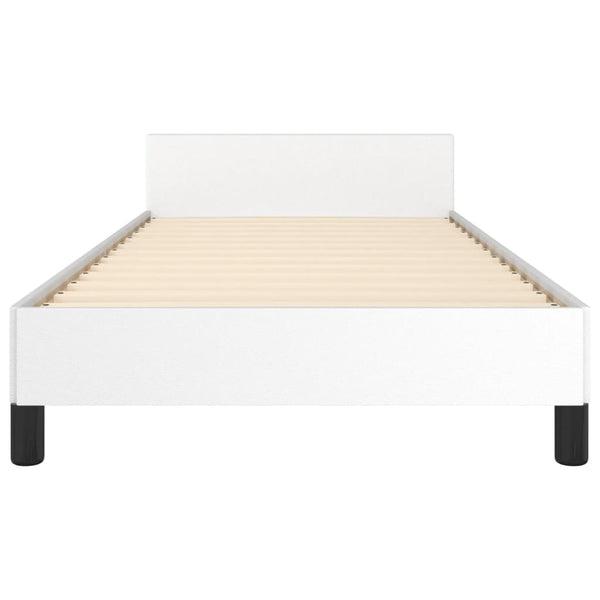 vidaXL Bed Frame with Headboard White 90x190 cm Faux Leather