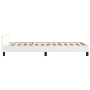 vidaXL Bed Frame with Headboard White 90x190 cm Faux Leather