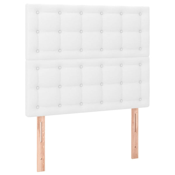 vidaXL Bed Frame with Headboard White 90x190 cm Faux Leather