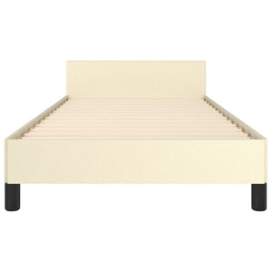vidaXL Bed Frame with Headboard Cream 90x190 cm Faux Leather