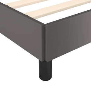 vidaXL Bed Frame with Headboard Grey 90x190 cm Faux Leather