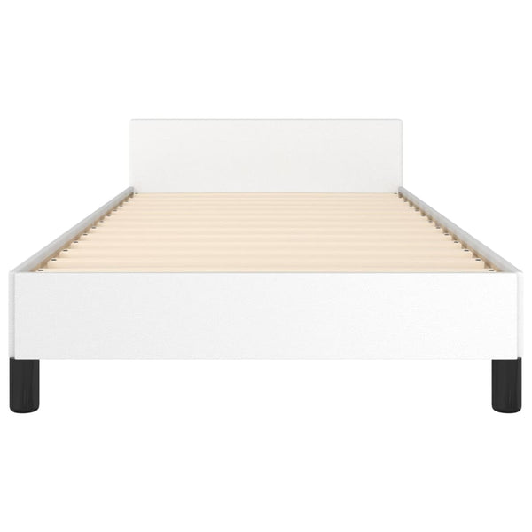vidaXL Bed Frame with Headboard White 90x200 cm Faux Leather