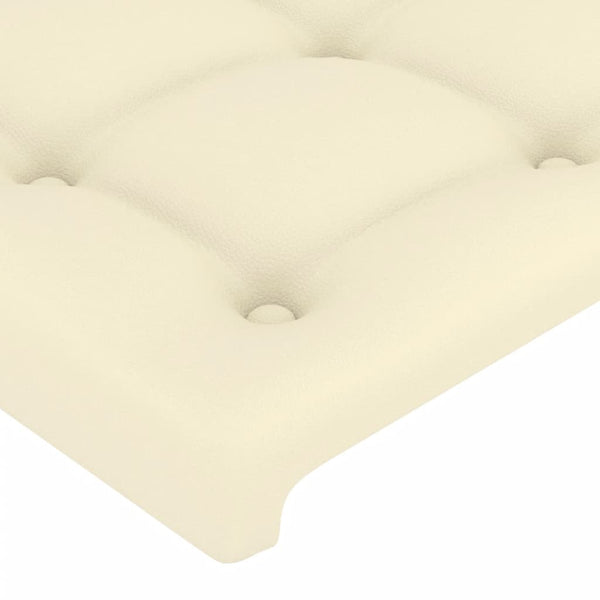 vidaXL Bed Frame with Headboard Cream 90x200 cm Faux Leather