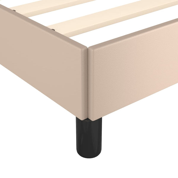 vidaXL Bed Frame with Headboard Cappuccino Brown 90x200 cm Faux Leather