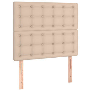 vidaXL Bed Frame with Headboard Cappuccino Brown 90x200 cm Faux Leather