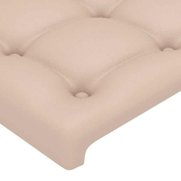 vidaXL Bed Frame with Headboard Cappuccino Brown 90x200 cm Faux Leather