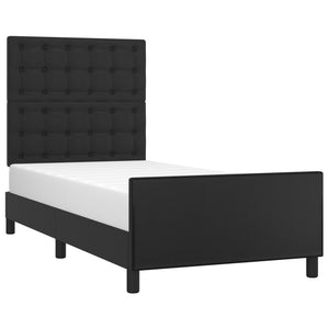 vidaXL Bed Frame with Headboard Black 100x200 cm Faux Leather