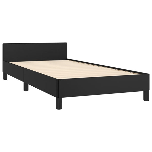 vidaXL Bed Frame with Headboard Black 100x200 cm Faux Leather