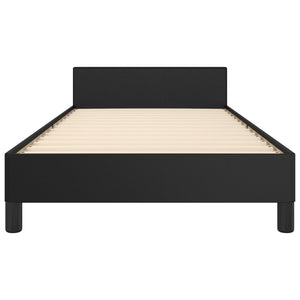 vidaXL Bed Frame with Headboard Black 100x200 cm Faux Leather
