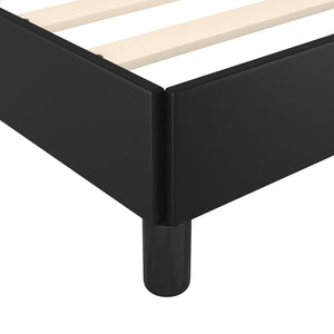 vidaXL Bed Frame with Headboard Black 100x200 cm Faux Leather