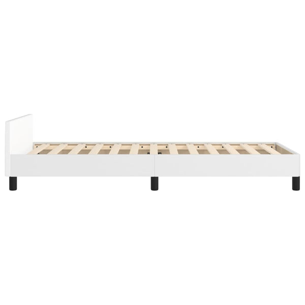 vidaXL Bed Frame with Headboard White 100x200 cm Faux Leather