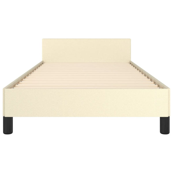 vidaXL Bed Frame with Headboard Cream 100x200 cm Faux Leather