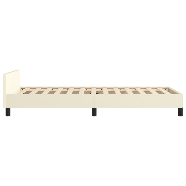 vidaXL Bed Frame with Headboard Cream 100x200 cm Faux Leather