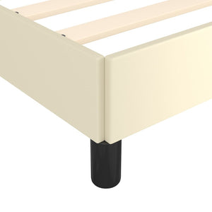 vidaXL Bed Frame with Headboard Cream 100x200 cm Faux Leather