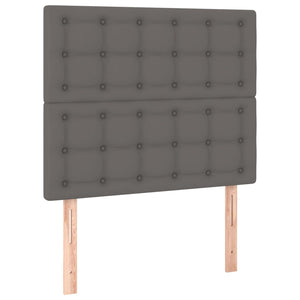 vidaXL Bed Frame with Headboard Grey 100x200 cm Faux Leather