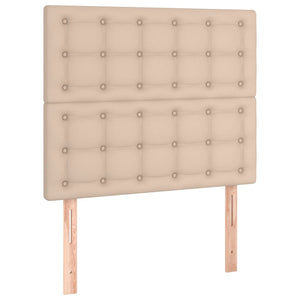 vidaXL Bed Frame with Headboard Cappuccino Brown 100x200 cm Faux Leather