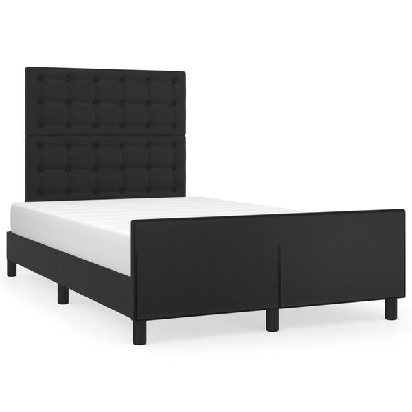 vidaXL Bed Frame with Headboard Black 120x200 cm Faux Leather