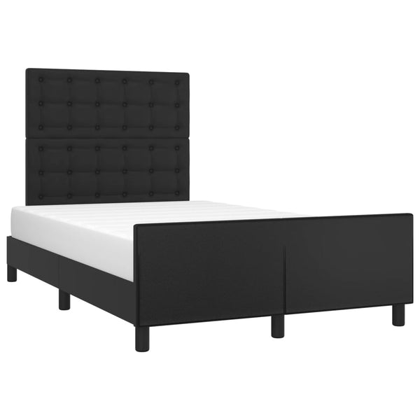 vidaXL Bed Frame with Headboard Black 120x200 cm Faux Leather