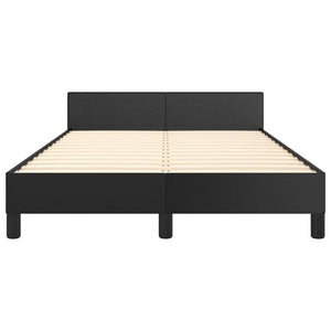 vidaXL Bed Frame with Headboard Black 120x200 cm Faux Leather