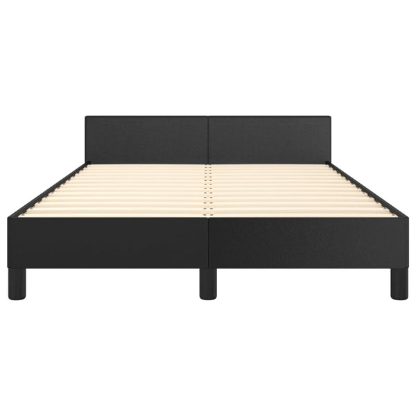 vidaXL Bed Frame with Headboard Black 120x200 cm Faux Leather