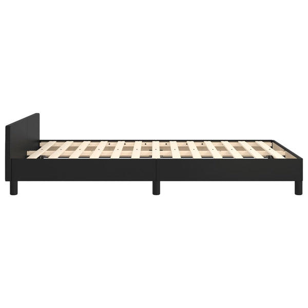 vidaXL Bed Frame with Headboard Black 120x200 cm Faux Leather