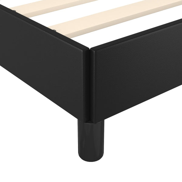 vidaXL Bed Frame with Headboard Black 120x200 cm Faux Leather