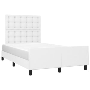 vidaXL Bed Frame with Headboard White 120x200 cm Faux Leather