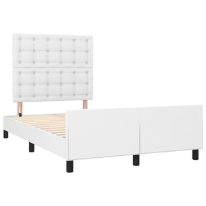 vidaXL Bed Frame with Headboard White 120x200 cm Faux Leather