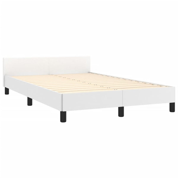 vidaXL Bed Frame with Headboard White 120x200 cm Faux Leather