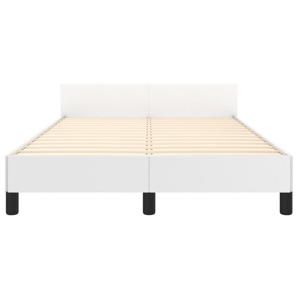 vidaXL Bed Frame with Headboard White 120x200 cm Faux Leather