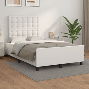 vidaXL Bed Frame with Headboard White 120x200 cm Faux Leather