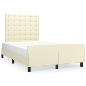 vidaXL Bed Frame with Headboard Cream 120x200 cm Faux Leather