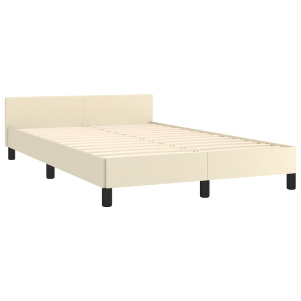 vidaXL Bed Frame with Headboard Cream 120x200 cm Faux Leather