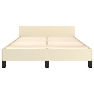 vidaXL Bed Frame with Headboard Cream 120x200 cm Faux Leather