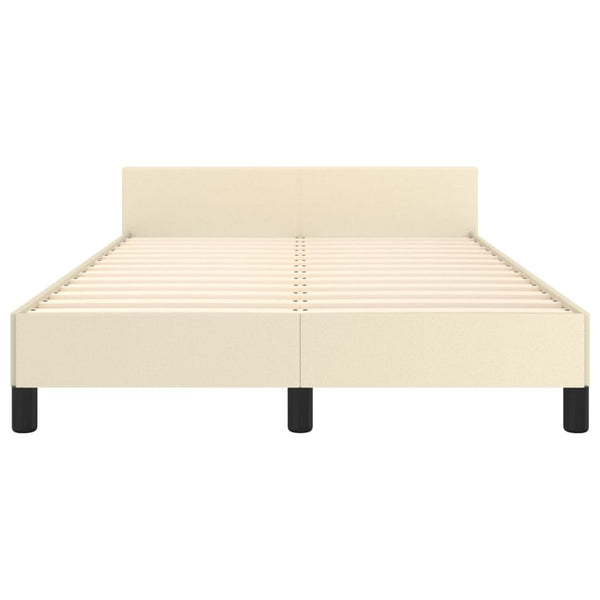 vidaXL Bed Frame with Headboard Cream 120x200 cm Faux Leather