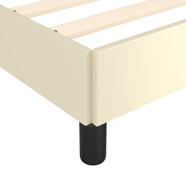 vidaXL Bed Frame with Headboard Cream 120x200 cm Faux Leather
