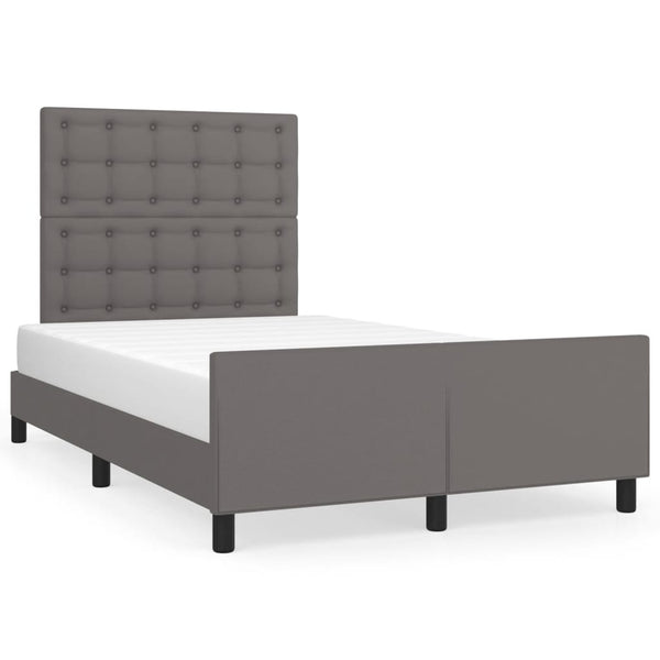 vidaXL Bed Frame with Headboard Grey 120x200 cm Artificial Leather