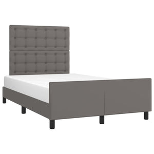 vidaXL Bed Frame with Headboard Grey 120x200 cm Artificial Leather